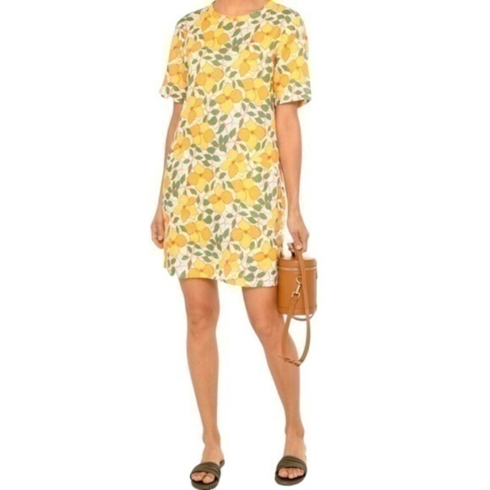 TROVATA Birds of Paradis Yellow Garland Raffiel Dress